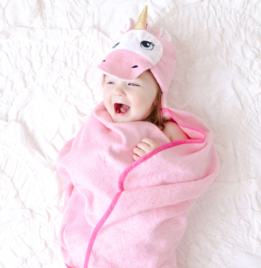 Pink Unicorn Hooded Towel