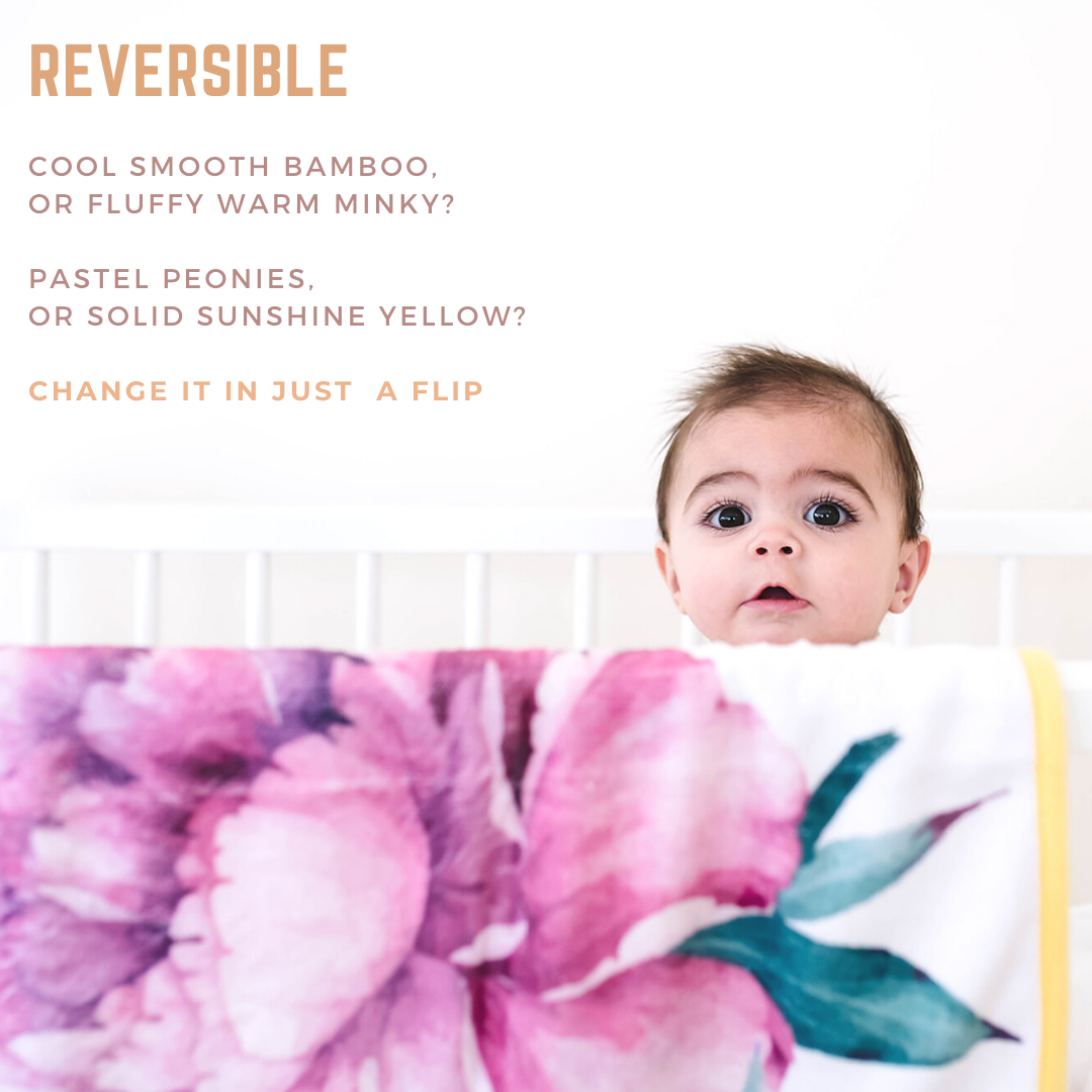 Baby Minky Peony Blanket - Double Layers