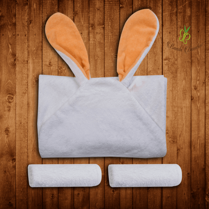 Amber Bunny Hooded Towel & 2 Washcloths