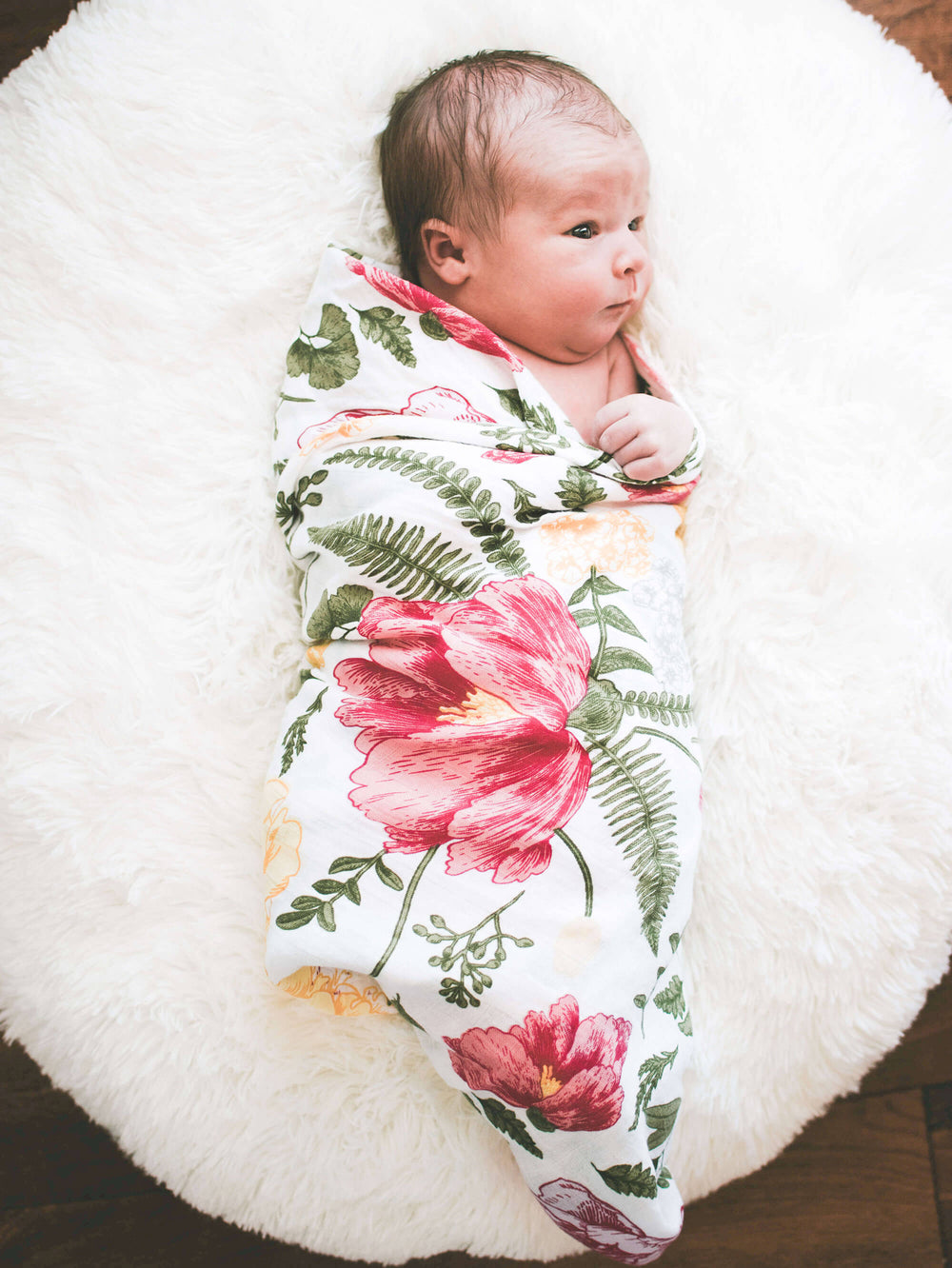 Kloud Bambu Muslin Swaddle Blanket Floral Print